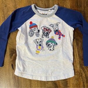 Mini Boden Winter Dog Print Shirt